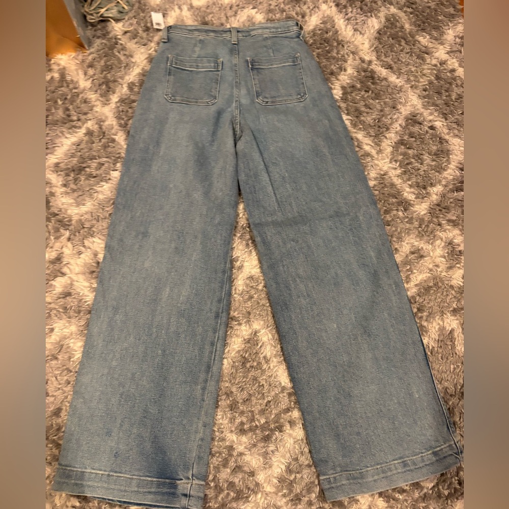 Women's LOFT Blue Wide-Leg Denim Jeans - Size 4 NWT - Picture 5 of 7